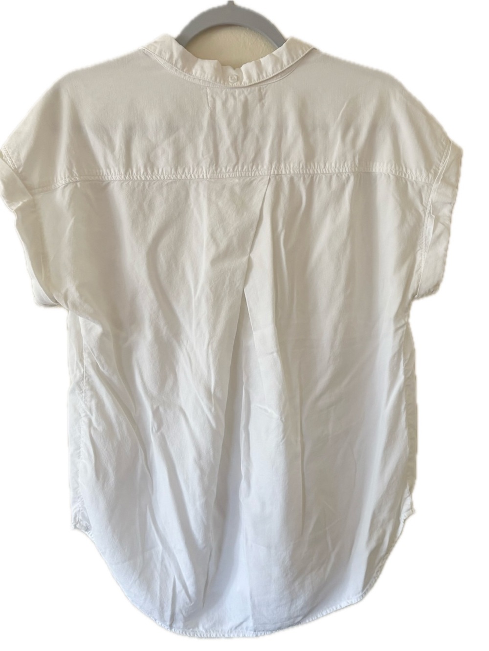 Cloth & Stone White Relaxed Short-Sleeve Button-Down 100% Tencel Top - Picture 7 of 9